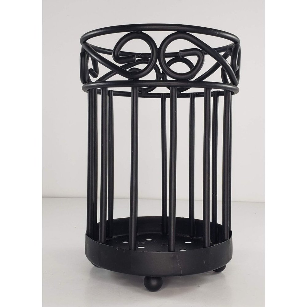Scroll Utensil Holder Kitchen Black